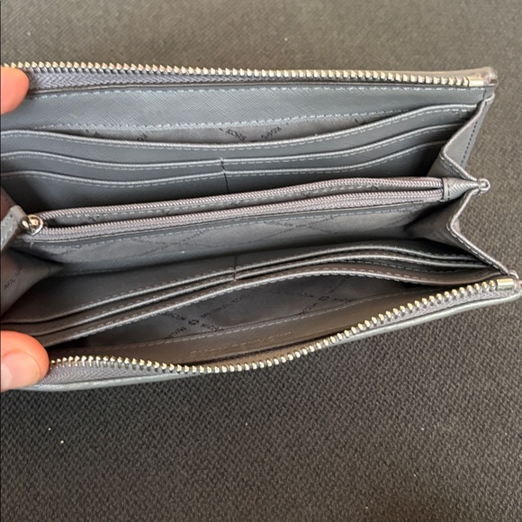 Michael Kors Gray and Brown Logo Wallet- good condition, - Picture 7 of 11